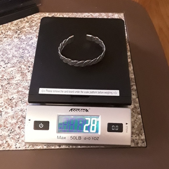 VTG. STERLING UNISEX SOLID ANTIQUED BRAIDED CUFF - Picture 8 of 8